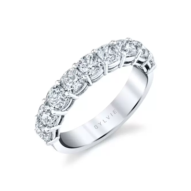 white gold cushion cut wedding ring b107-225