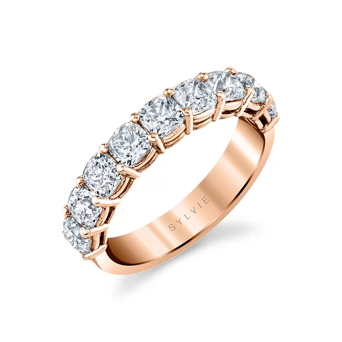 rose gold cushion cut wedding ring b107-225