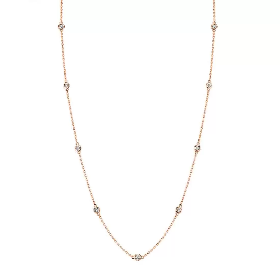 rose gold diamonds by yard necklace