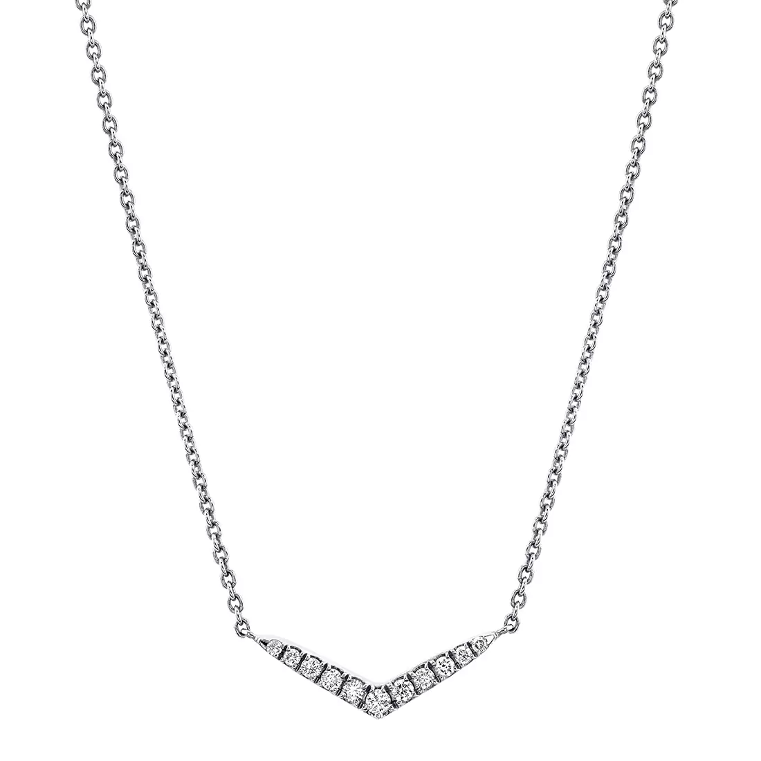 diamond v-bar necklace