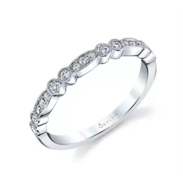 white gold stackable wedding ring
