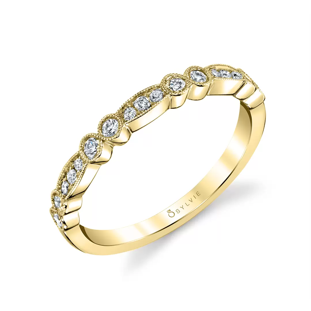 yellow gold stackable wedding ring