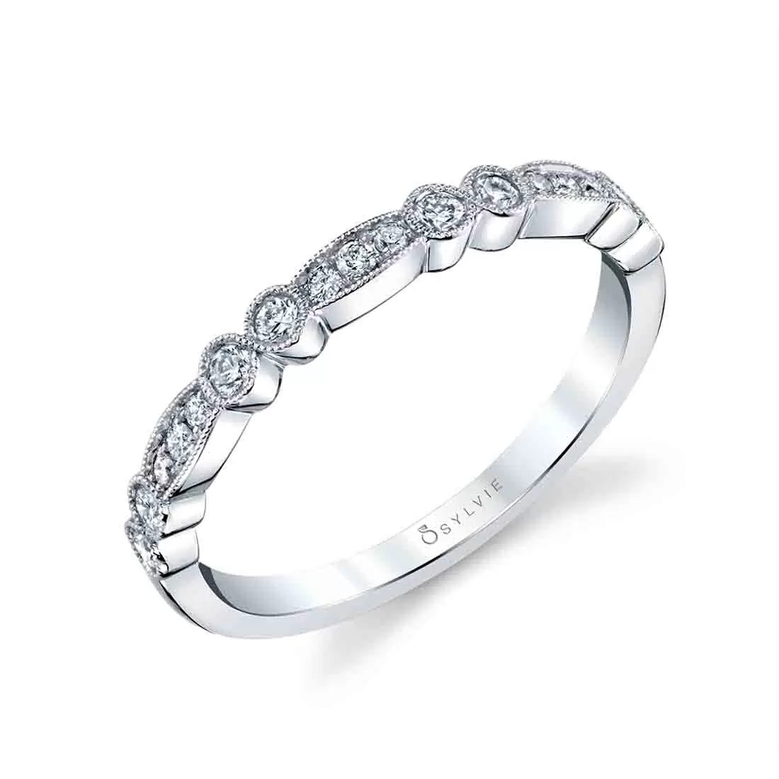 white gold stackable wedding ring
