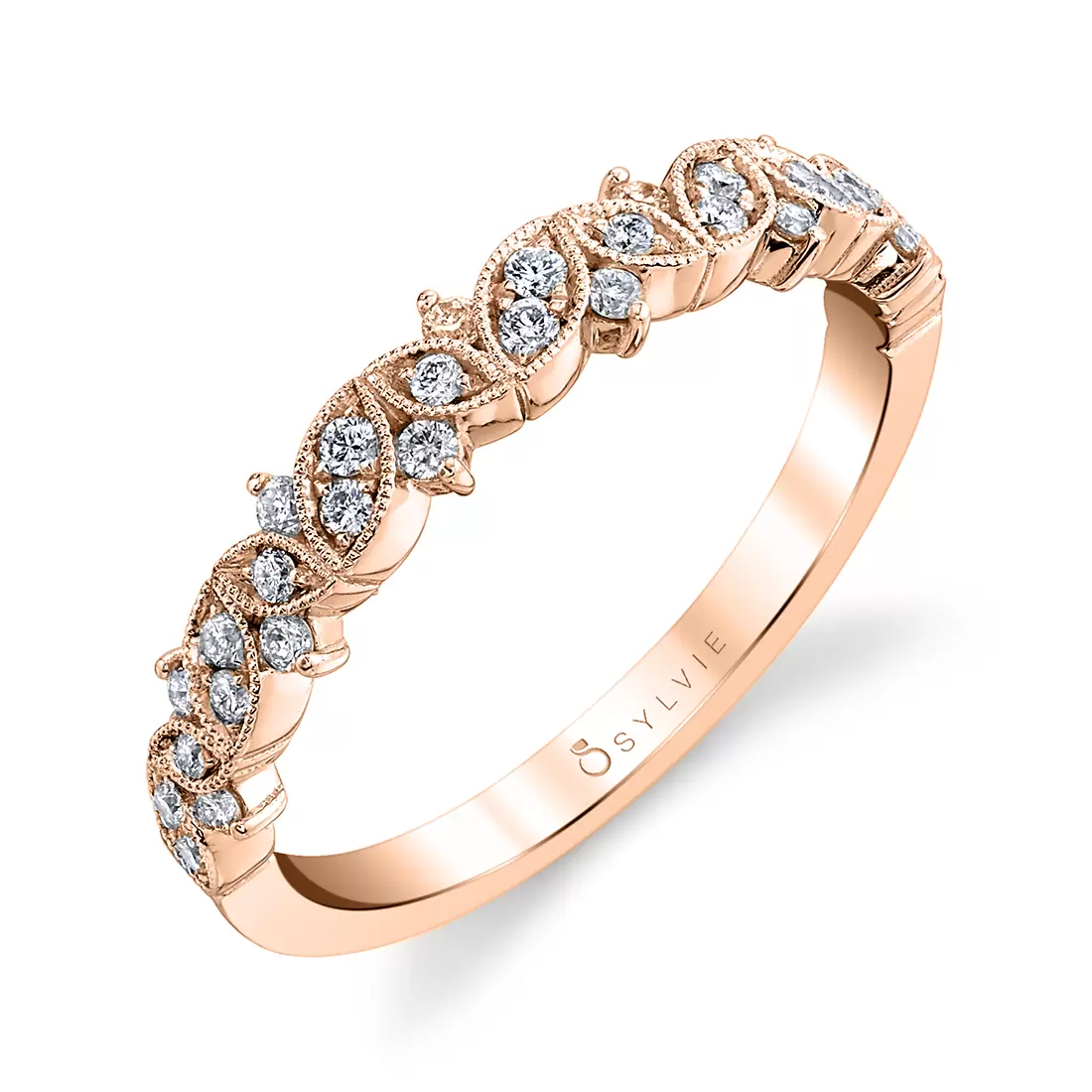 rose gold modern vintage wedding ring