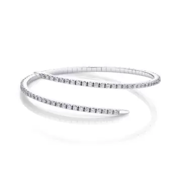 White Finish Flexible Diamond Bracelet Design by Aster at Pernia's Pop Up  Shop 2024