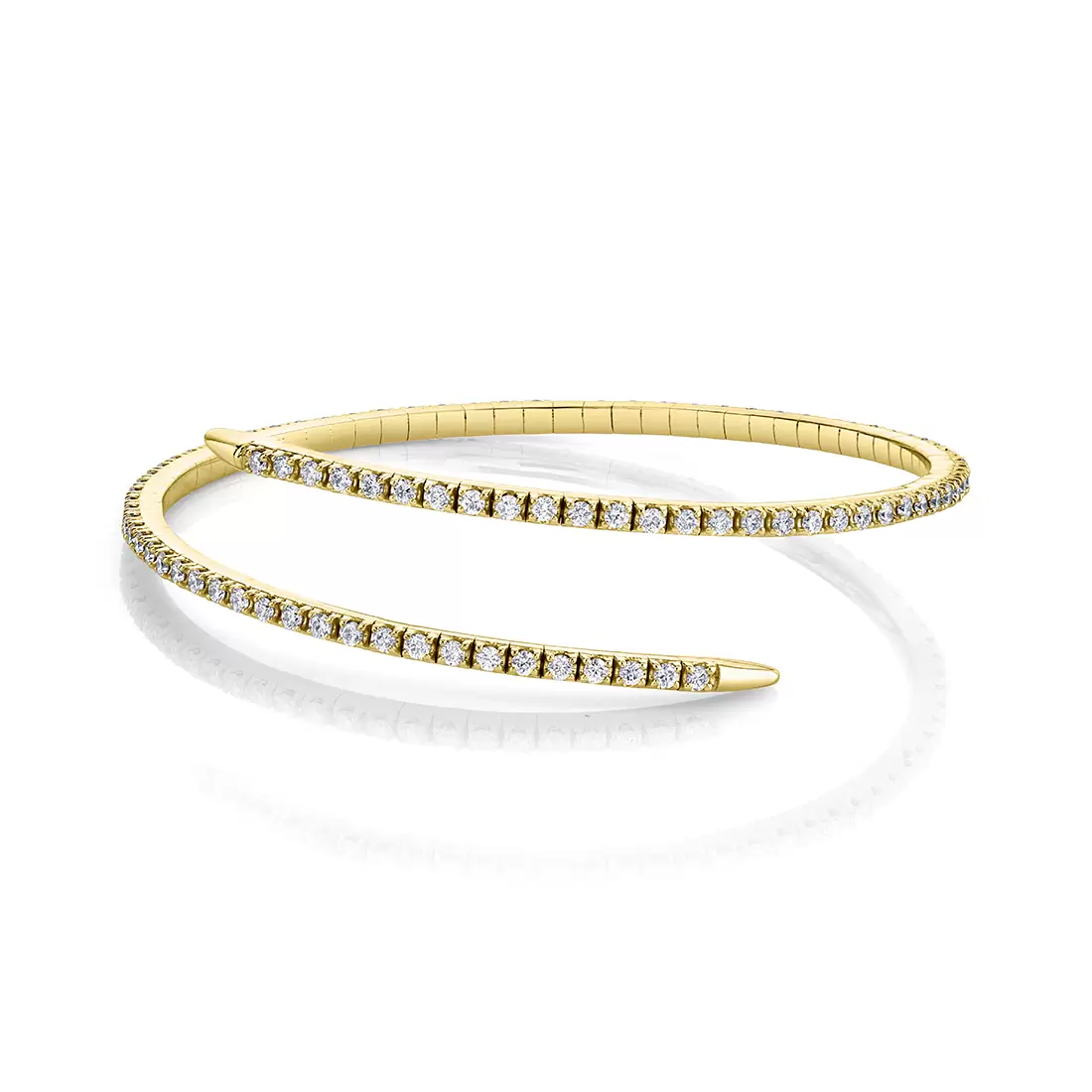 yellow gold diamond bangle