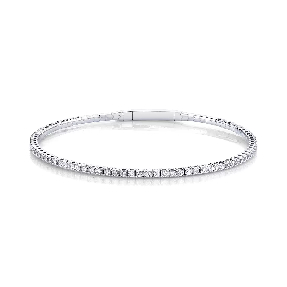 white gold classic diamond bangle