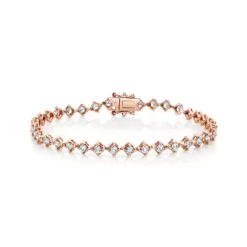 White Gold Four Prong Offset Diamond Bracelet 2.50 CT