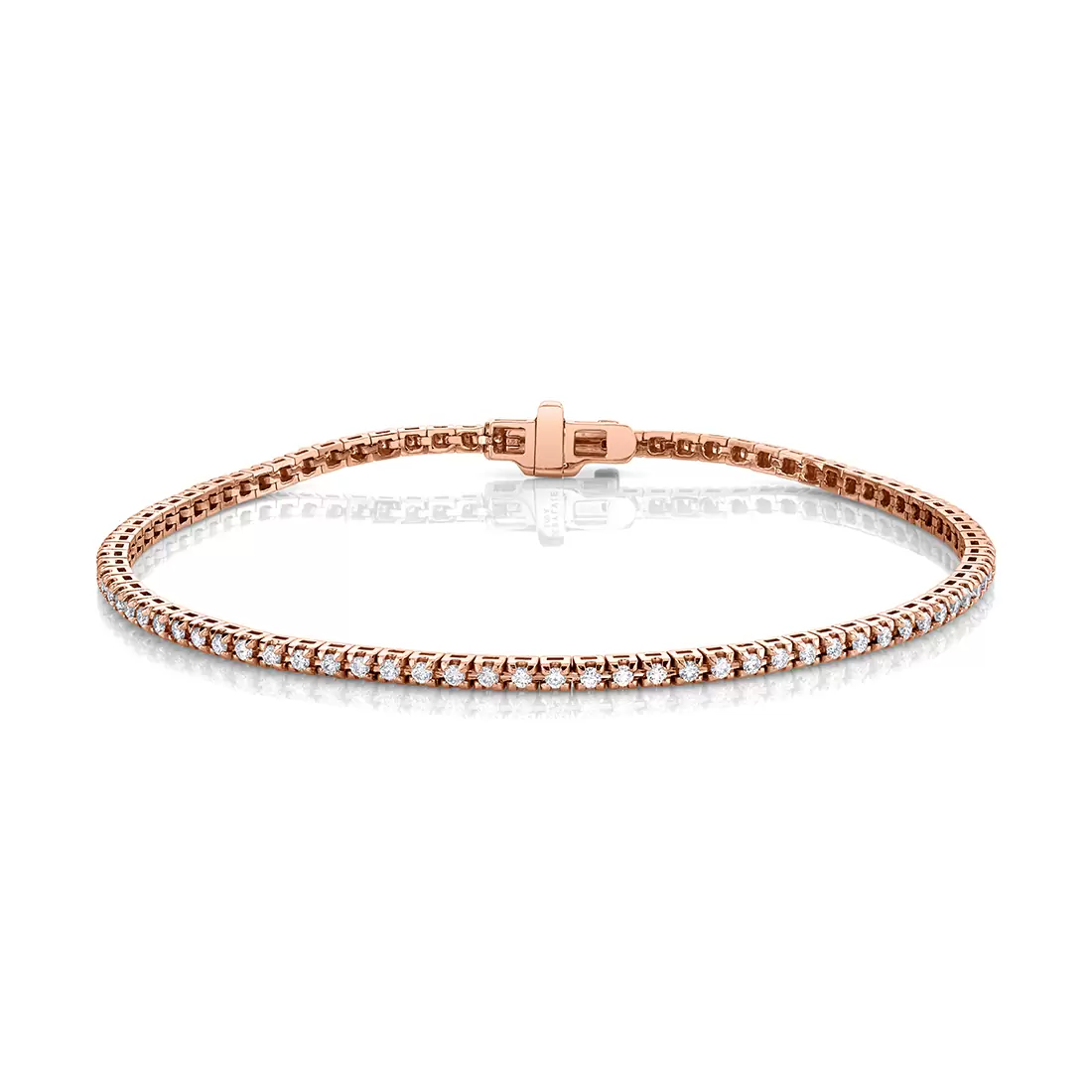 White Gold Petite Diamond Clasp Bracelet 2.00 CT
