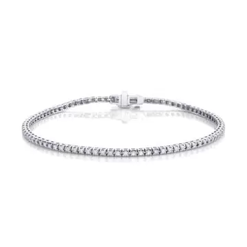White Gold Petite Diamond Clasp Bracelet 2.00 CT