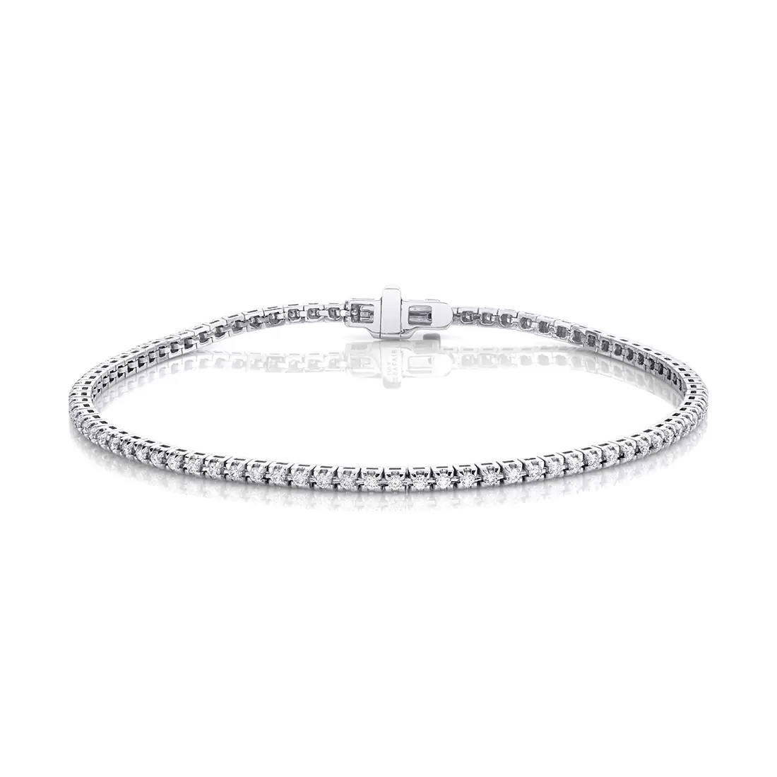 White Gold Petite Diamond Clasp Bracelet 2.00 CT