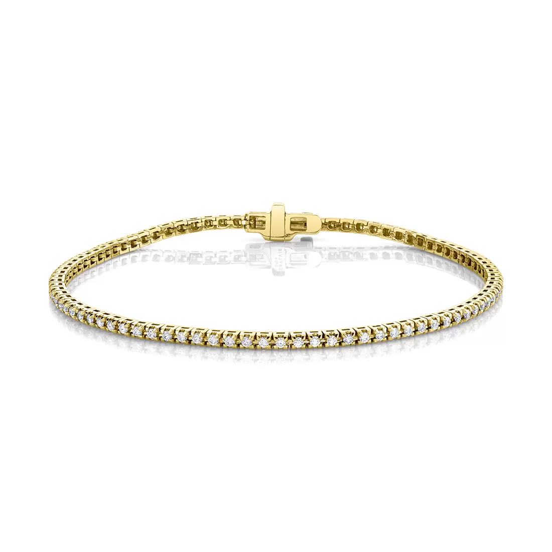 White Gold Petite Diamond Clasp Bracelet 2.00 CT
