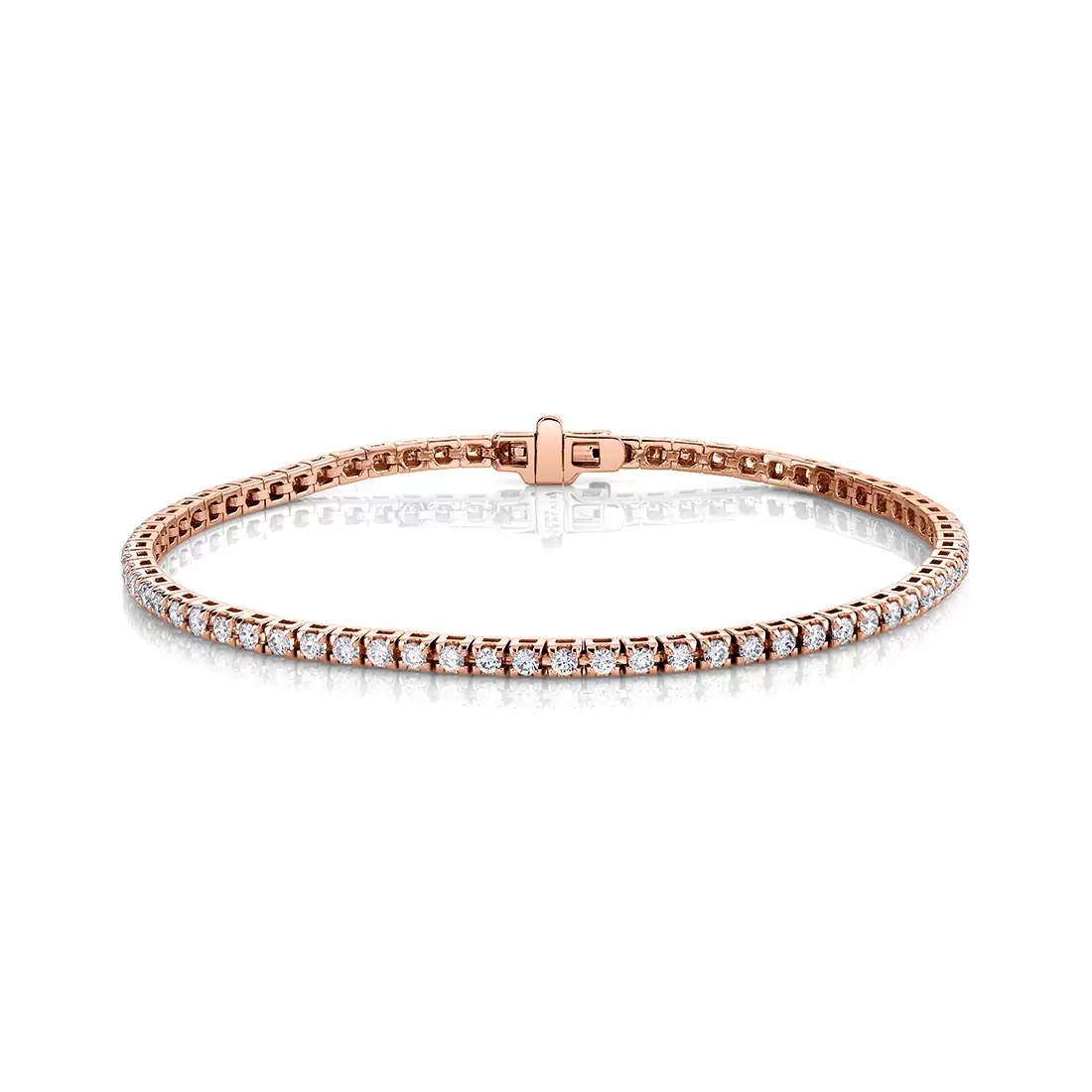petite diamond clasp bracelet in rose gold
