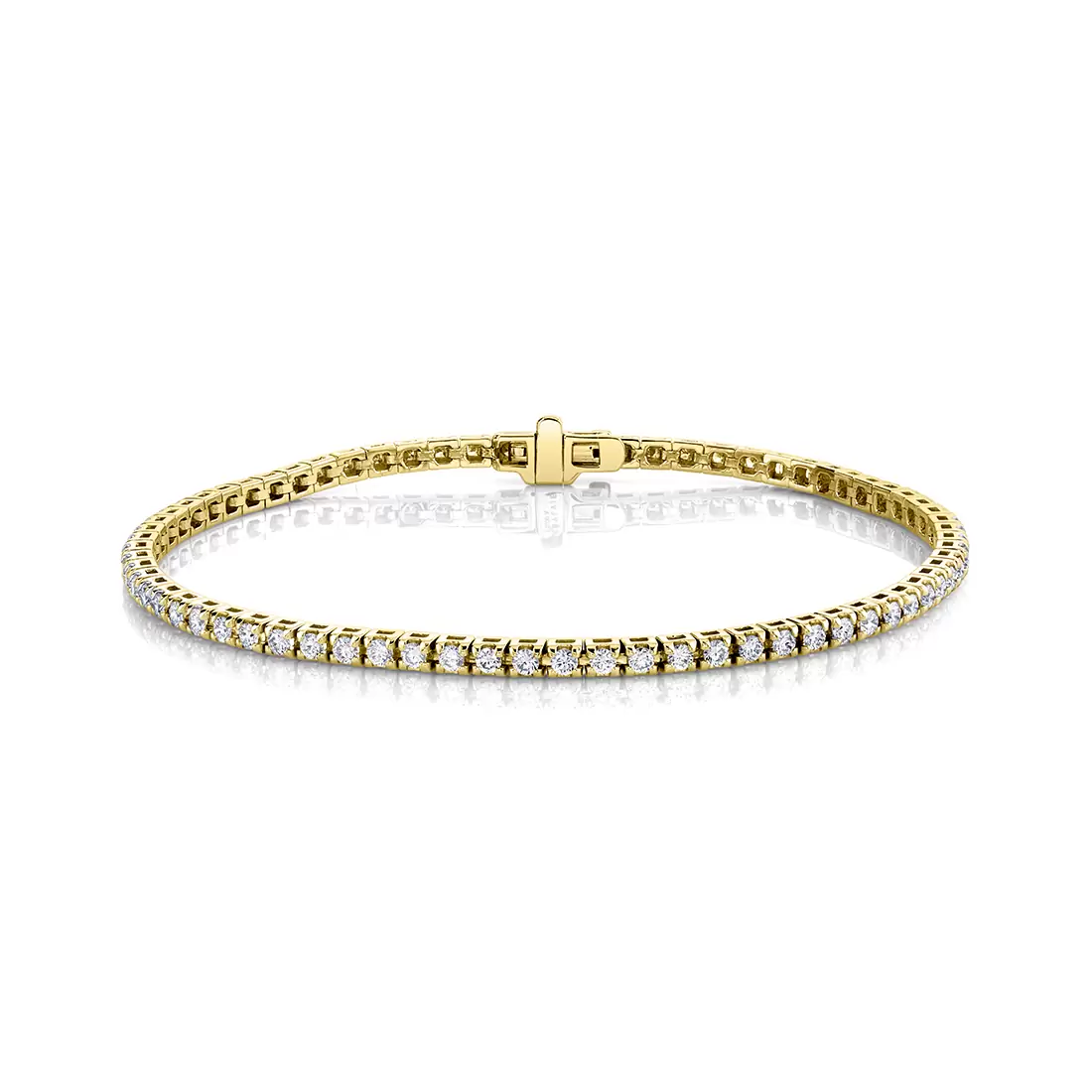 petite diamond clasp bracelet in yellow gold
