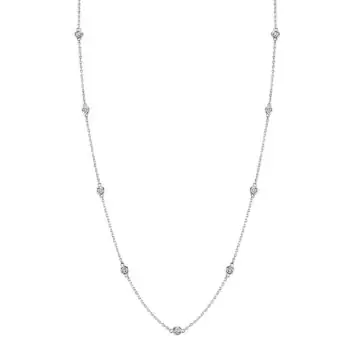 White Gold Diamonds By The Yard Necklace - 0.5 Carats