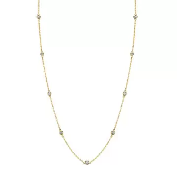 White Gold Diamonds By The Yard Necklace - 0.5 Carats