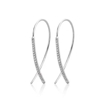 White Gold Diamond Threader Earrings