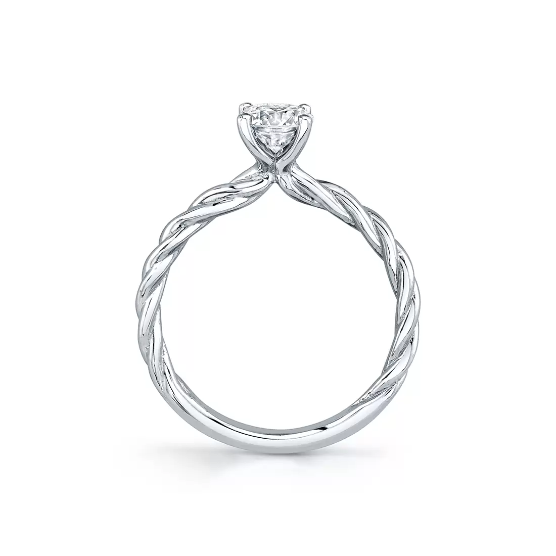 white gold spiral engagement ring profile