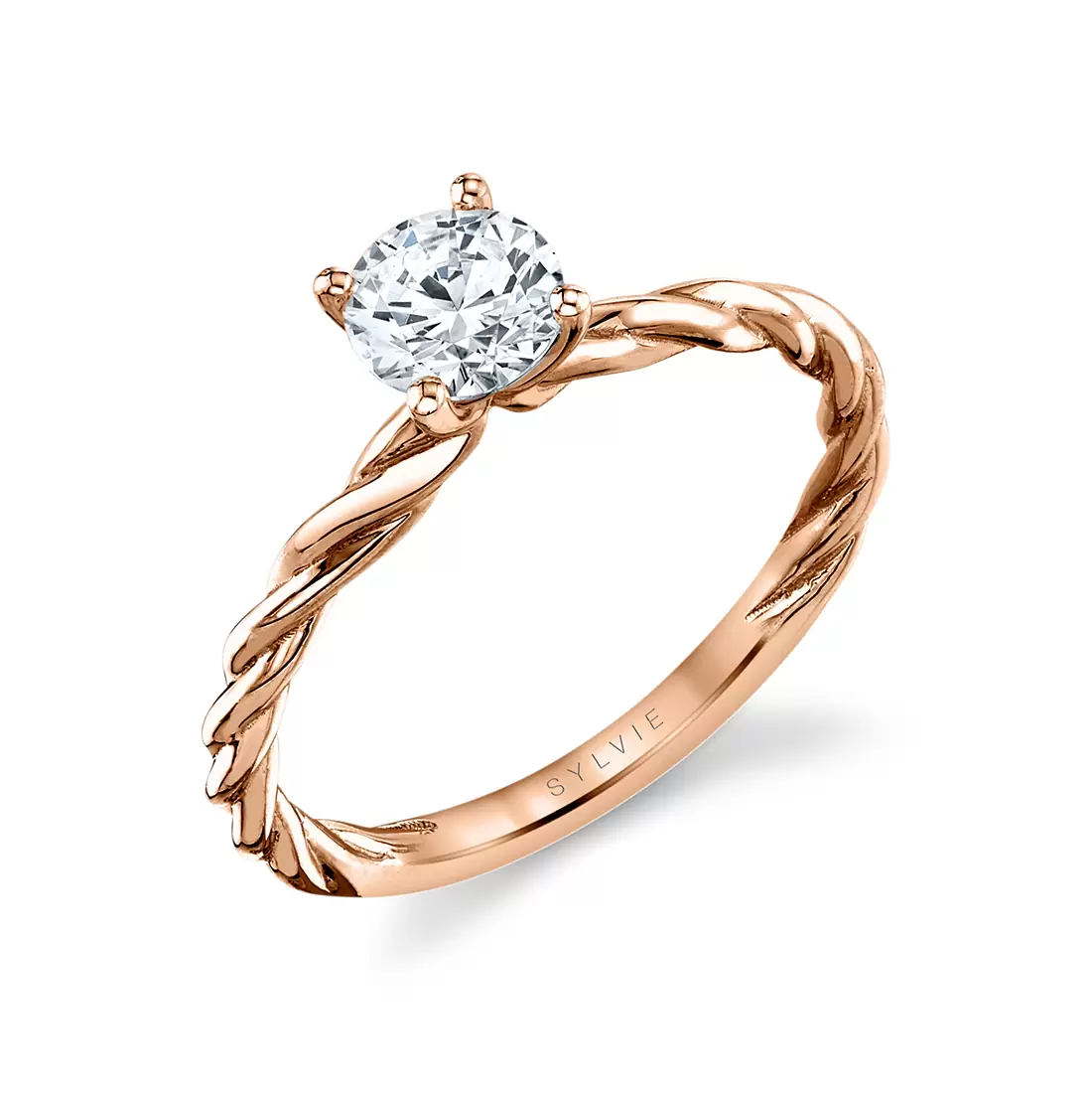 rose gold spiral engagement ring
