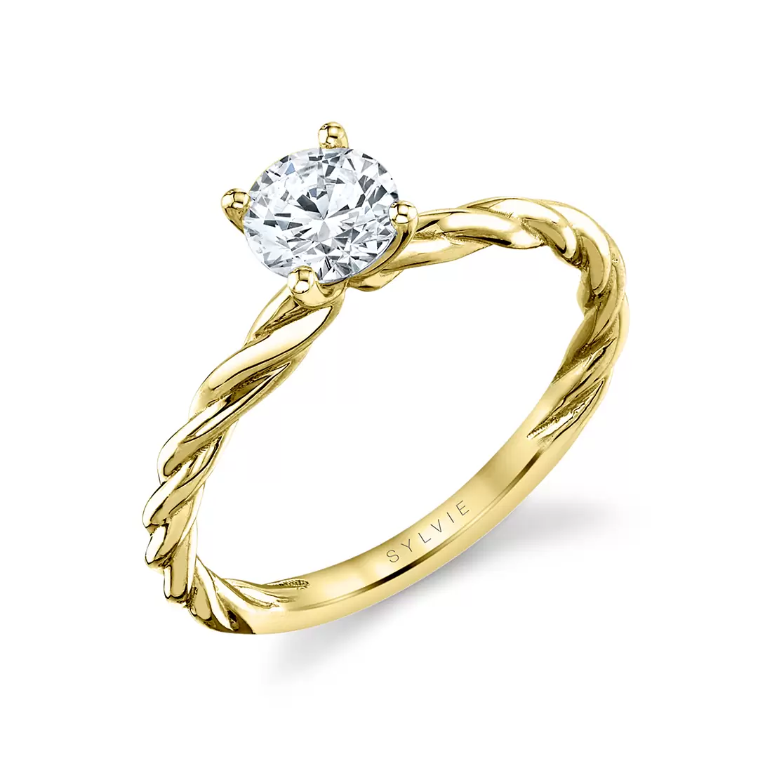yellow gold spiral engagement ring