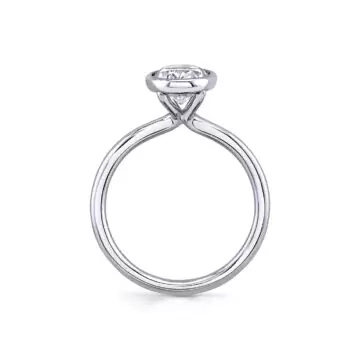White Gold Oval Cut Bezel Set Engagement Ring - Cliodhna