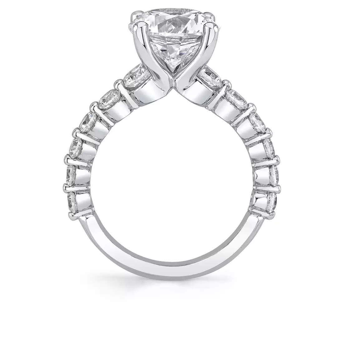 White Gold Round Cut Single Prong Diamond Engagement Ring - Cleo - Lifestyle Image