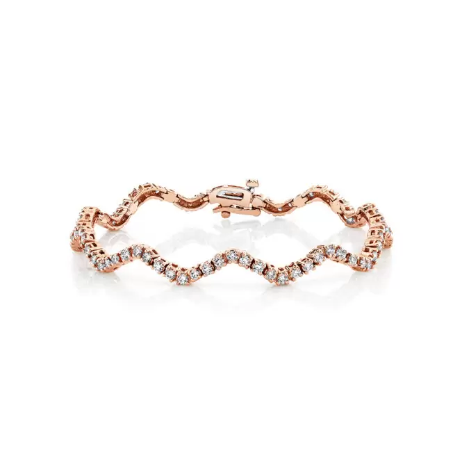 rose gold curved diamond bracelet