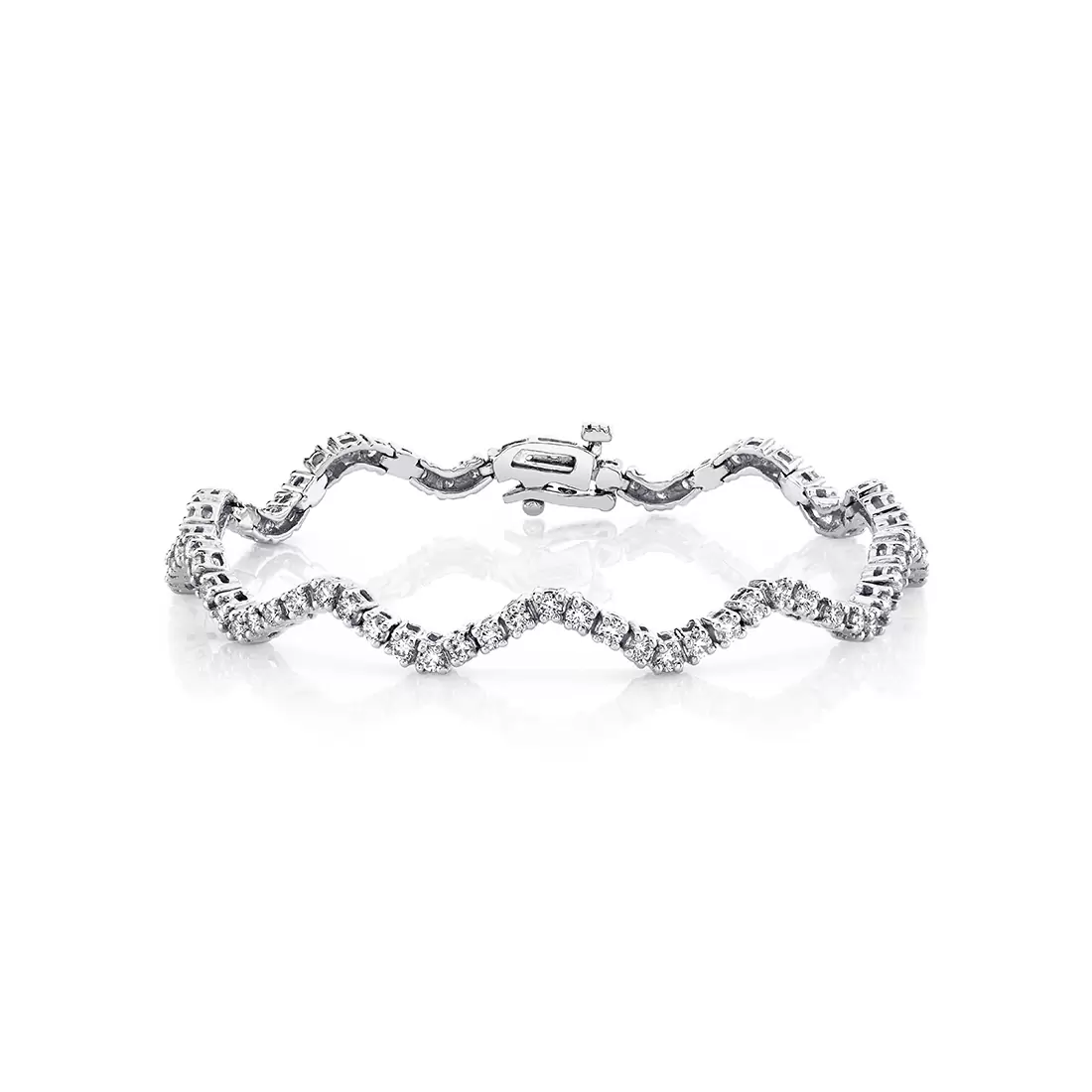 white gold curved diamond bracelet