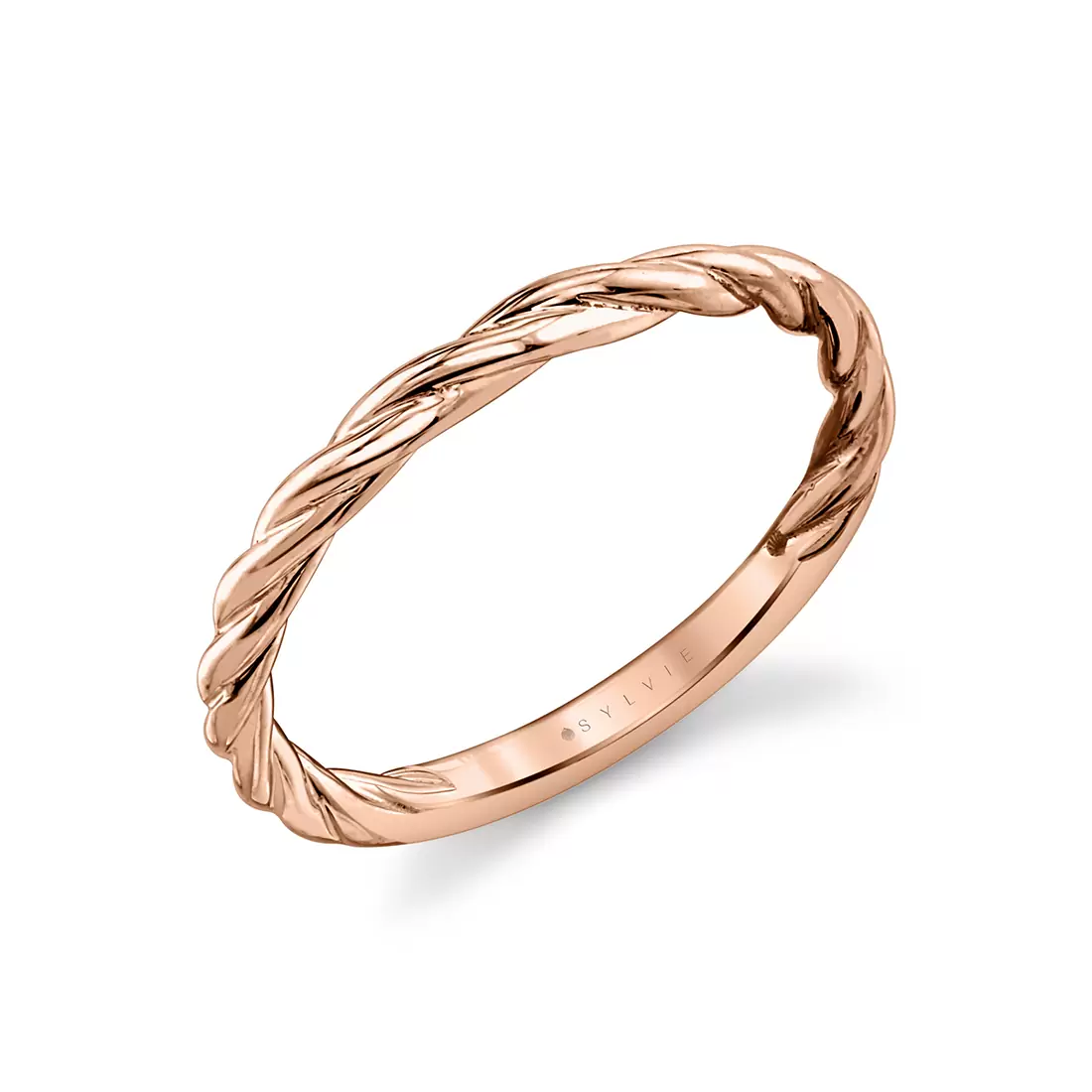 rose gold spiral wedding band