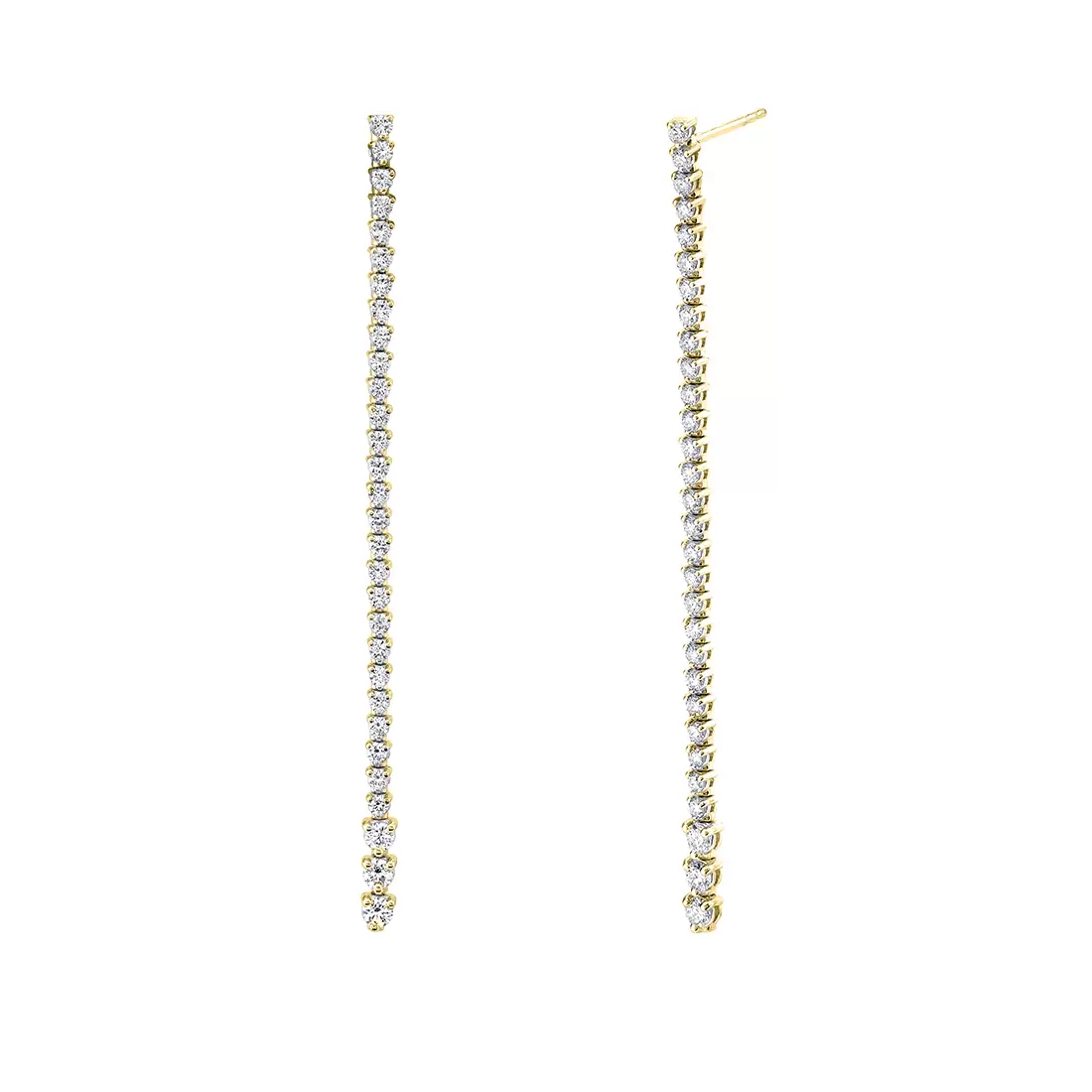 White Gold Diamond Dangle Earrings - Lifestyle Image - Lifestyle Image