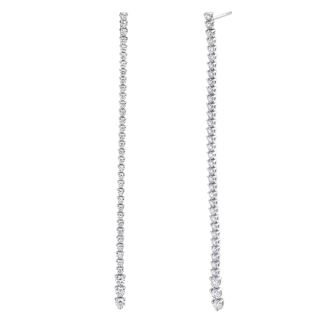 White Gold Diamond Dangle Earrings