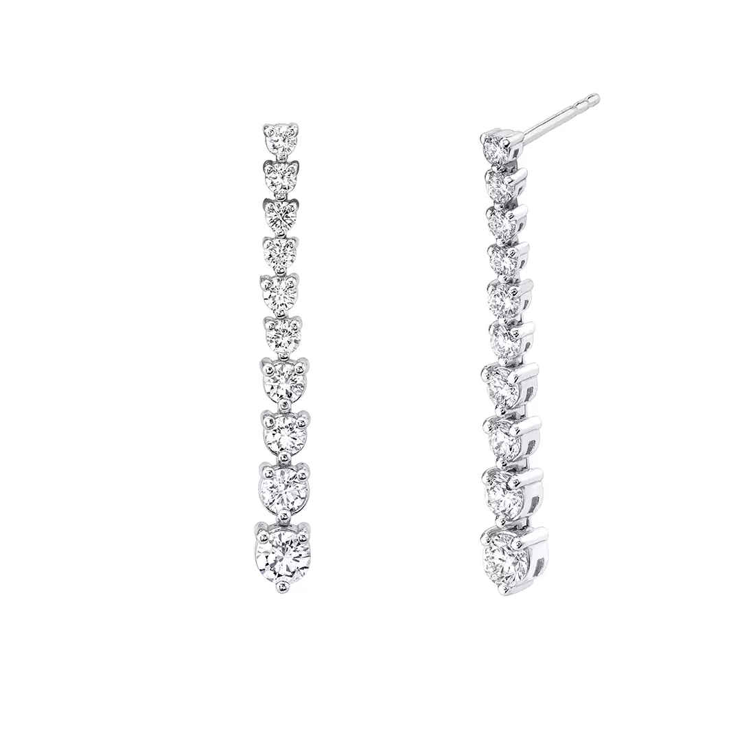 white gold diamond dangle earrings