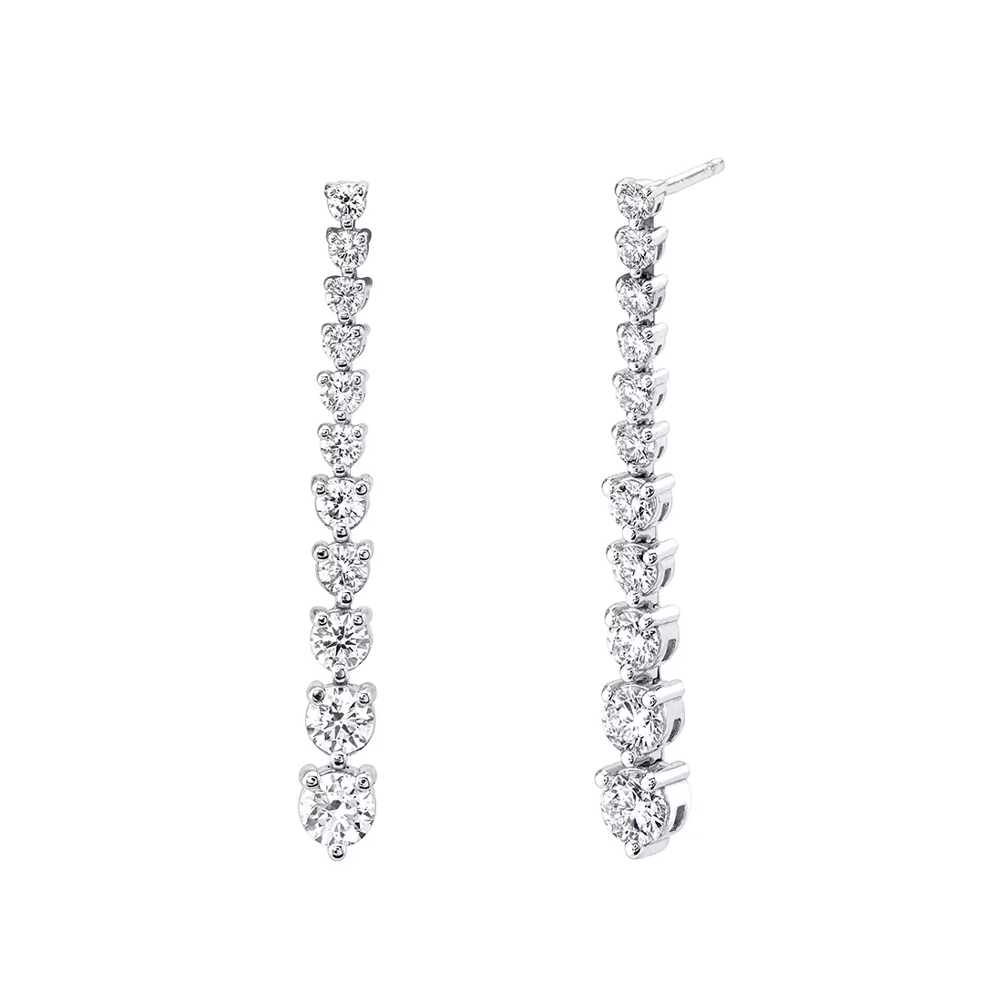 White Gold Diamond Dangle Earrings