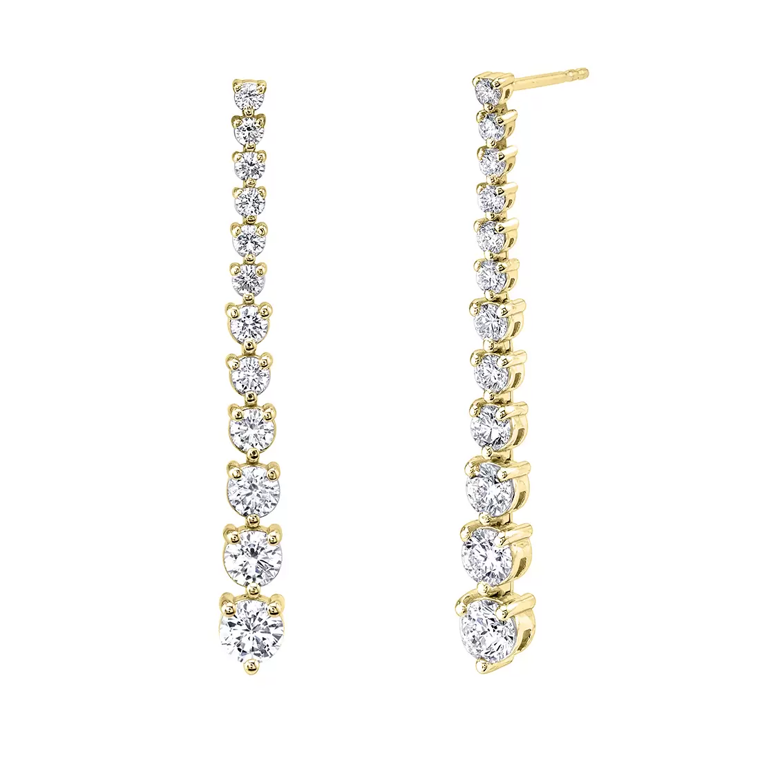 yellow gold diamond dangle earrings