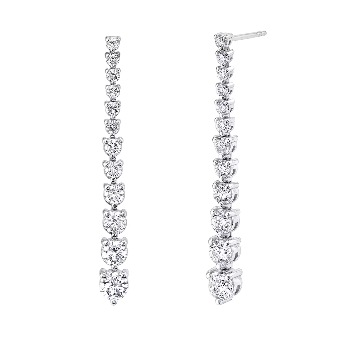 white gold diamond dangle earrings