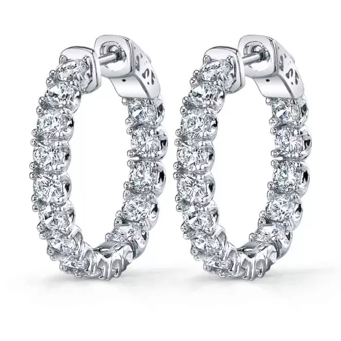 white gold extra thick diamond huggie earrings