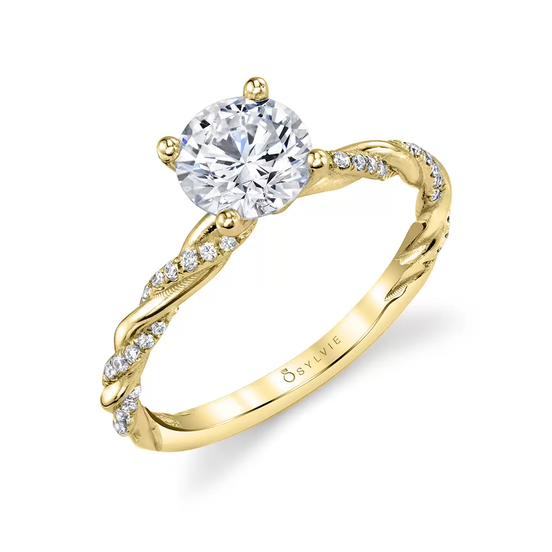 yellow gold spiral engagement ring