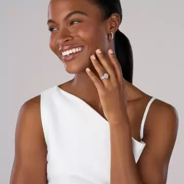 White Gold Single Prong Diamond Hoop Earrings – 23MM