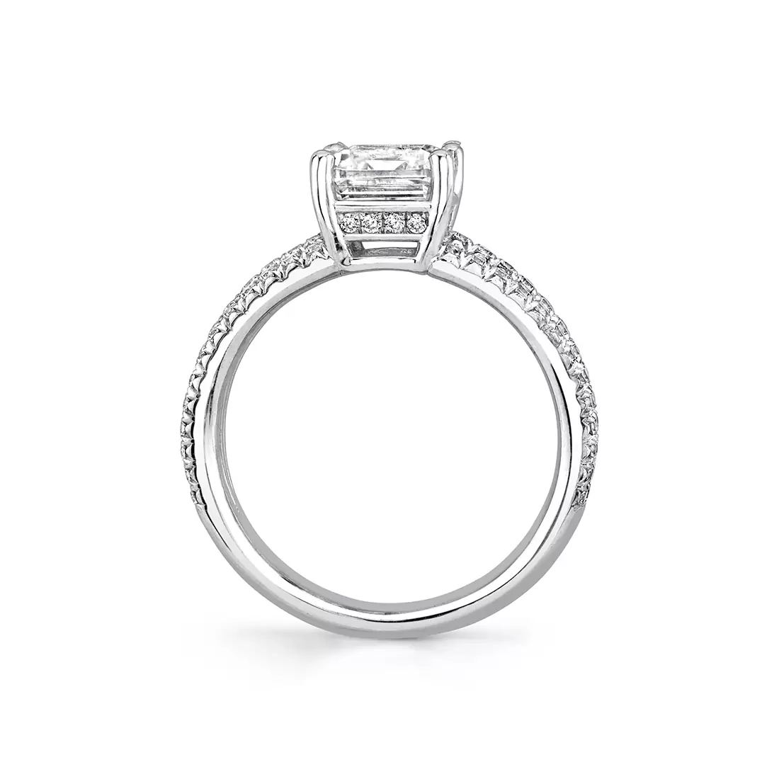 white gold classic split shank engagement ring profile