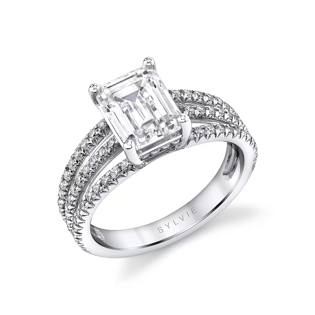 white gold classic split shank engagement ring