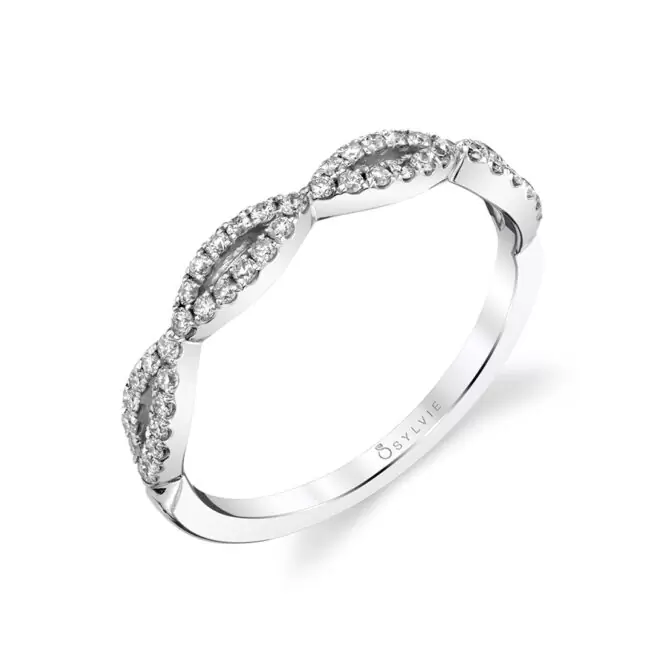 white gold classic spiral wedding ring