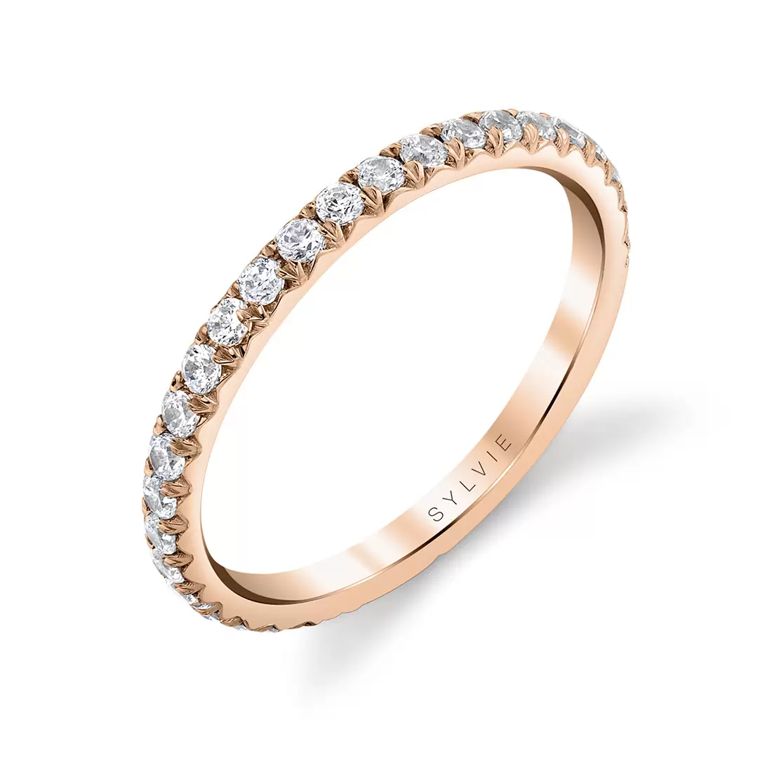 rose gold classic diamond wedding ring