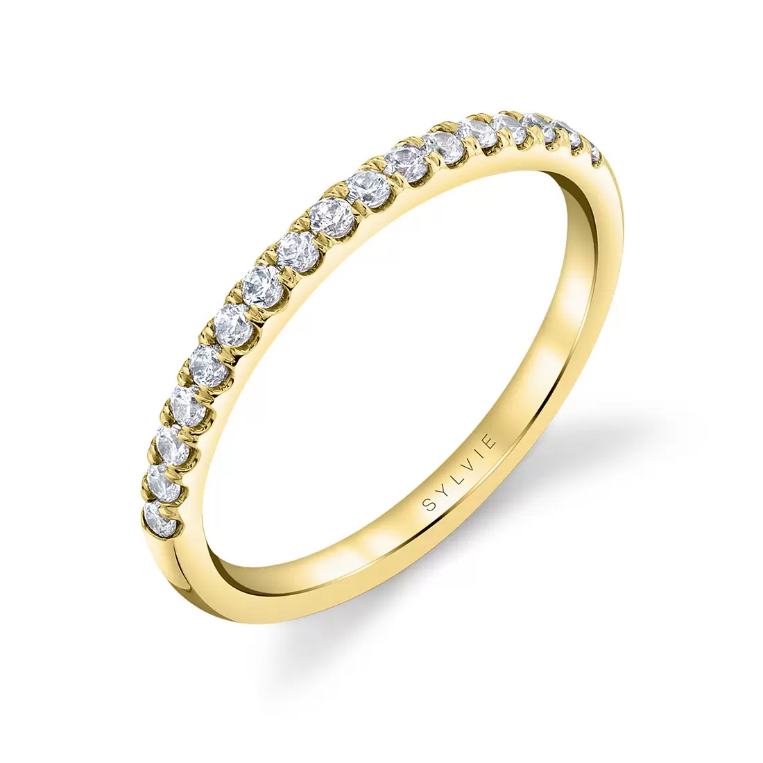 Yellow gold diamond classic wedding ring.