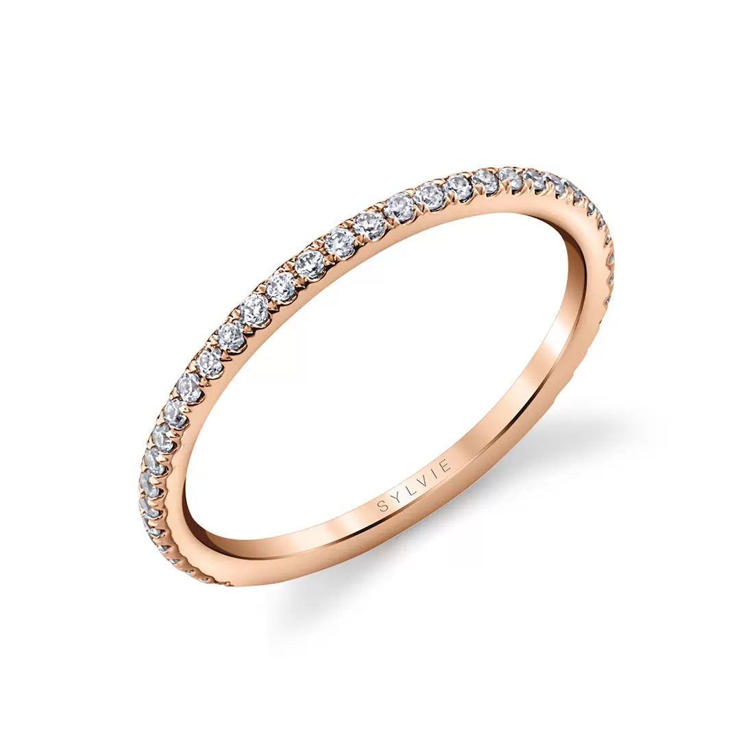 Rose gold, diamond classic wedding ring