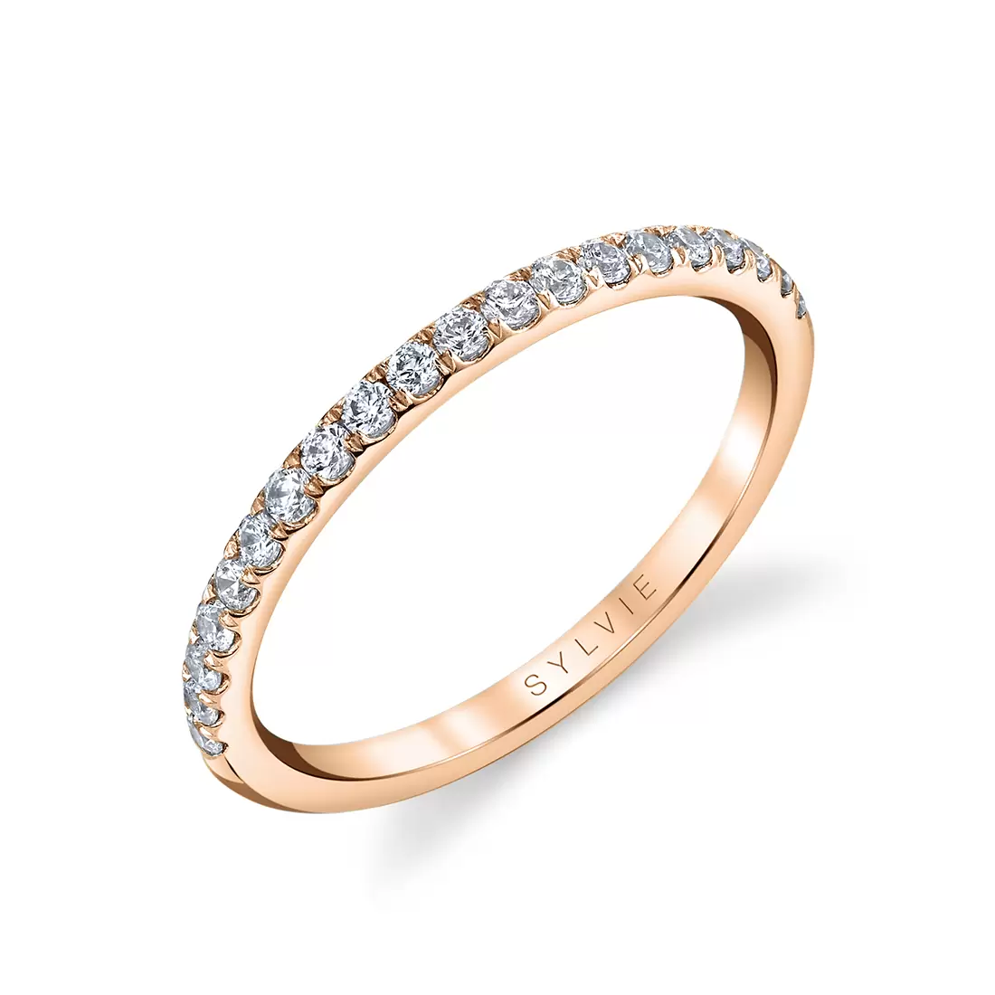 rose gold classic diamond wedding ring