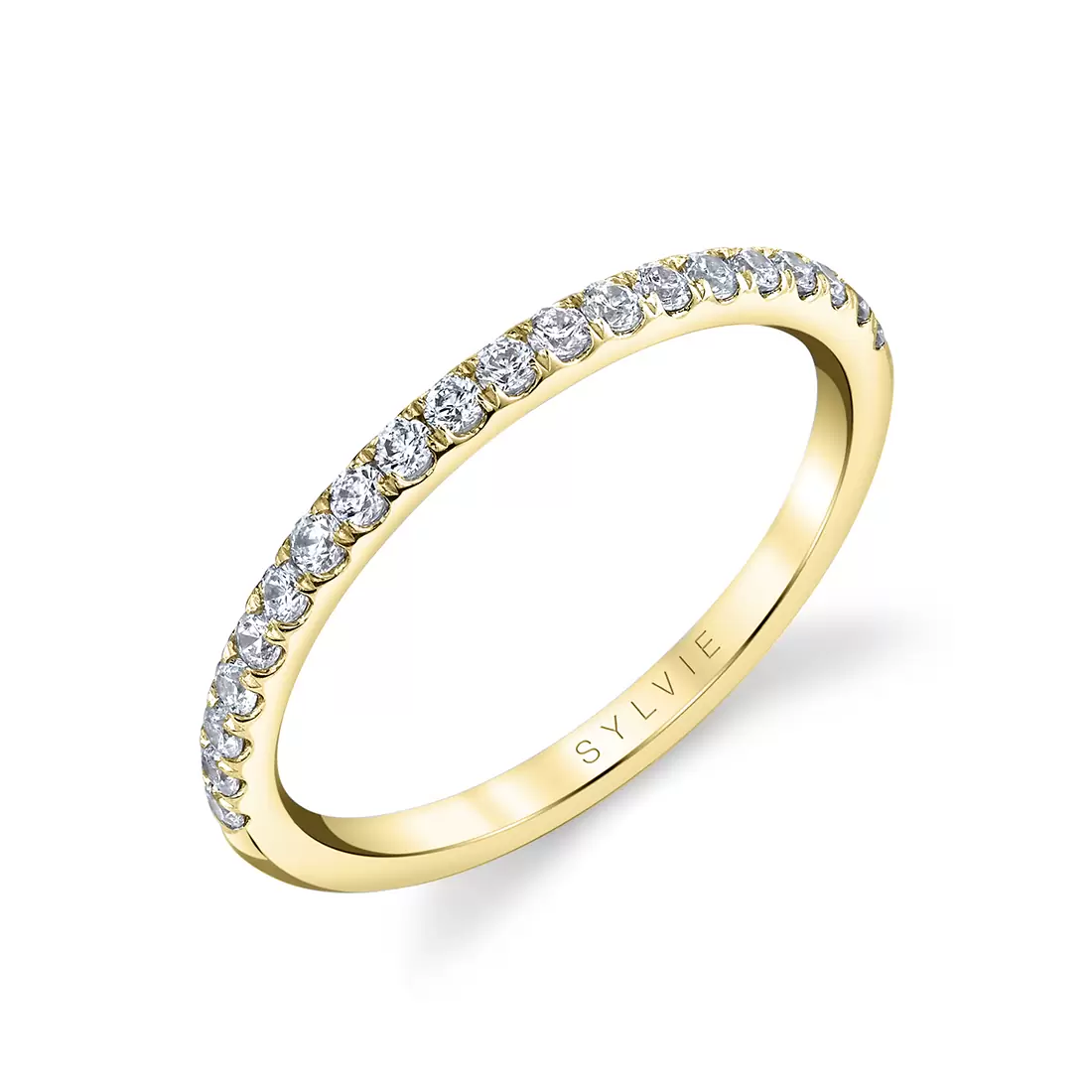 yellow gold classic diamond wedding ring