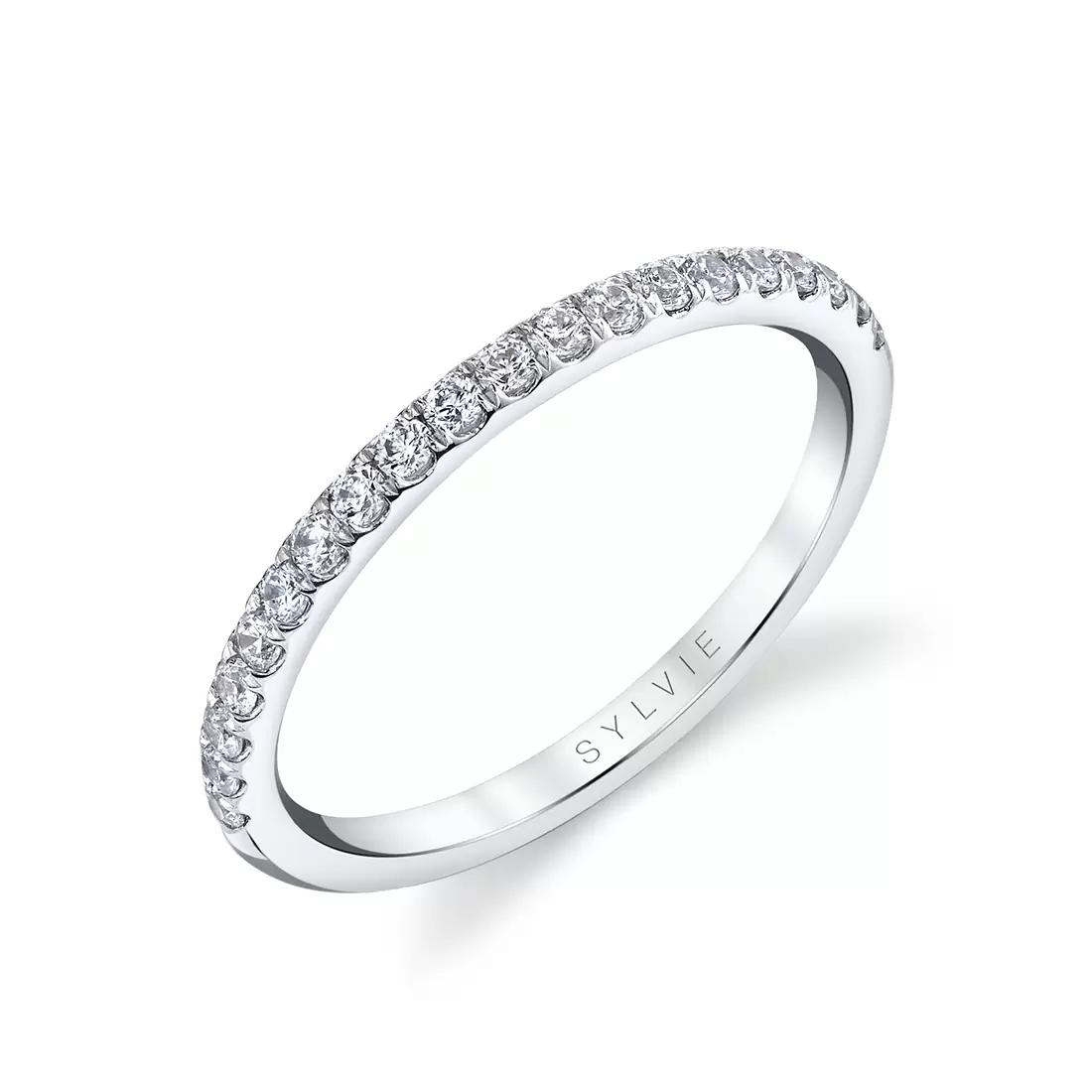 white gold classic diamond wedding ring