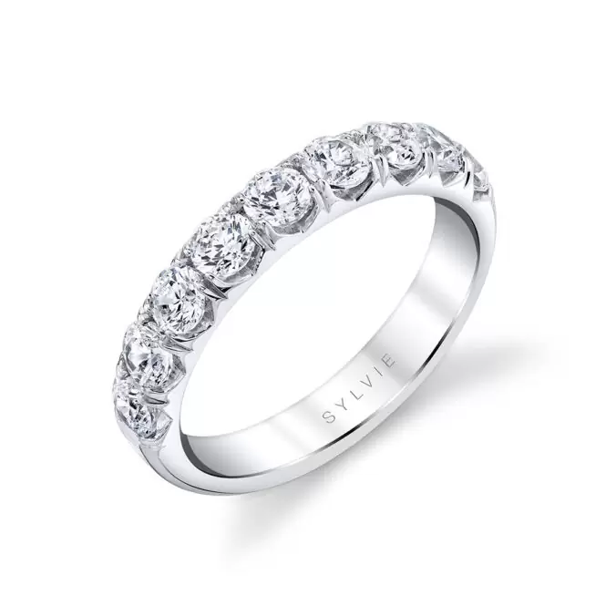 Rose gold thick classic diamond wedding ring