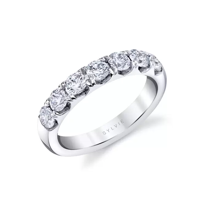 white gold thick classic diamond wedding ring