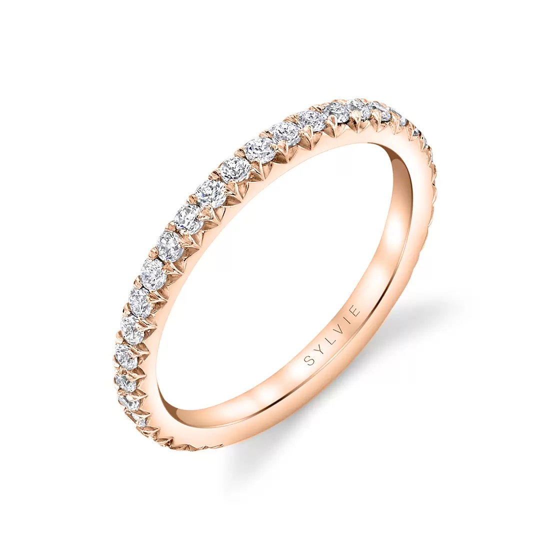 rose gold classic diamond wedding ring